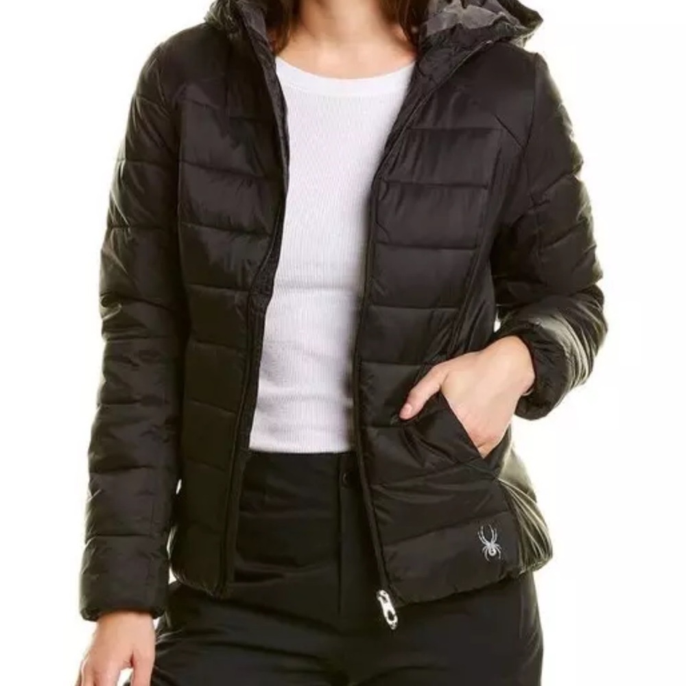 Spyder Women's Hooded Black Puffer Jacket Small Water Resistant
ThermaWeb Size S